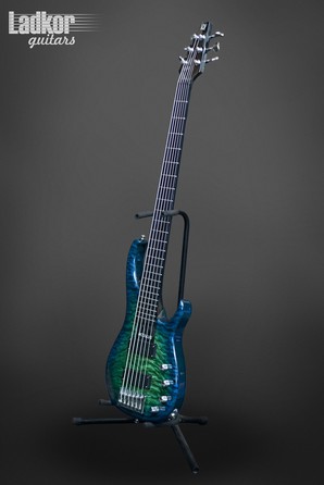 Modulus Quantum Q6 Quilt Blue Green Burst 6 String Bass
