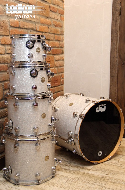 DW Collectors White Marine Pearl Shell Pack Drums