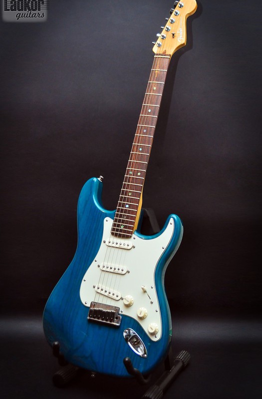 2000 Fender American Deluxe Ash Stratocaster Teal SSS