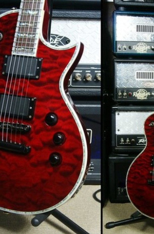 ESP LTD EC1000 Deluxe Red Flame Top