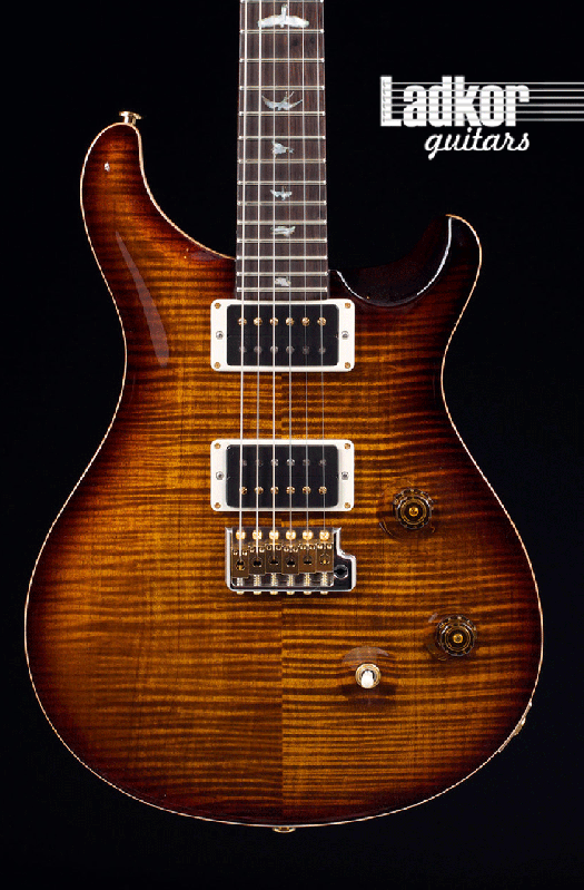 PRS Custom 24 10 Top Pattern Thin Black Gold Burst NEW