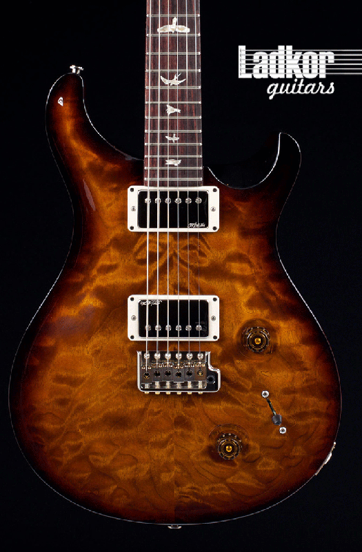 PRS Custom 22 10 Top Quilt Pattern Thin Tremolo Black Gold Burst NEW