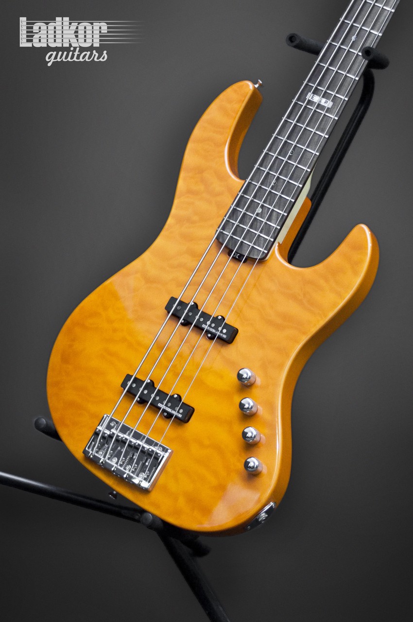 ESP LTD Elite J5 Quilted See Thru Amber Orange Jazz Bass V String