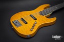 ESP LTD Elite J5 Quilted See Thru Amber Orange Jazz Bass V String Bass Japan