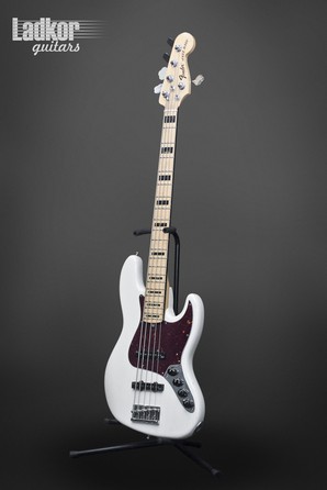 2015 Fender American Deluxe Jazz Bass V White Blonde 5 String