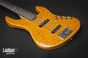 ESP LTD Elite J5 Quilted See Thru Amber Orange Jazz Bass V String Bass Japan