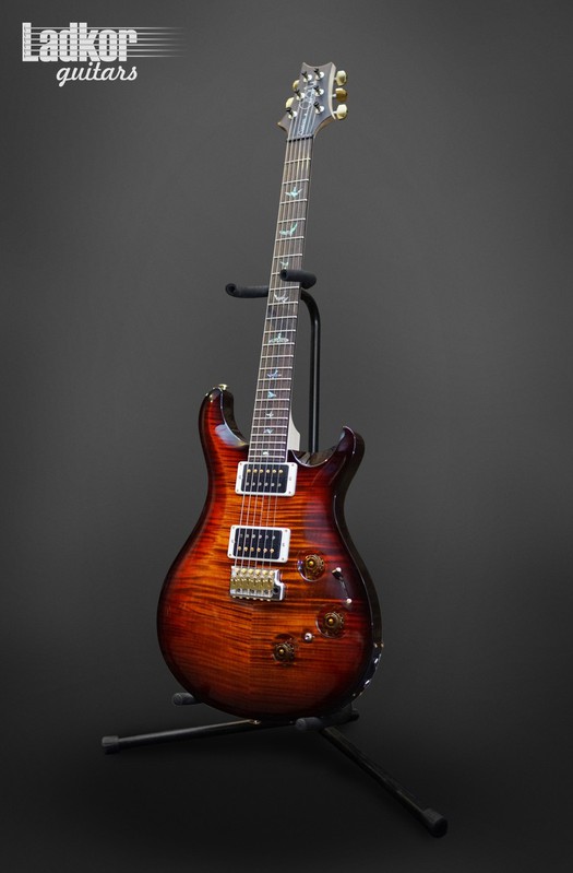 2017 PRS Custom 24 Piezo P24 10 Top Black Gold Cherry Wrap Burst Wood Library NEW