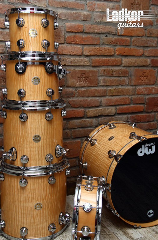 DW Collectors Exotic Curly Maple Natural Shell Pack Drums