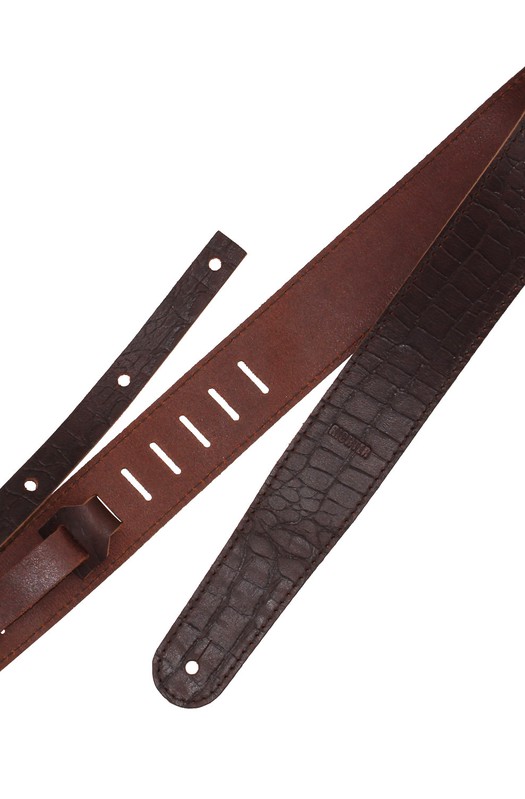 Ремень гитарный Richter  GUITAR STRAP RAW II CONTOUR CROC BROWN 1487