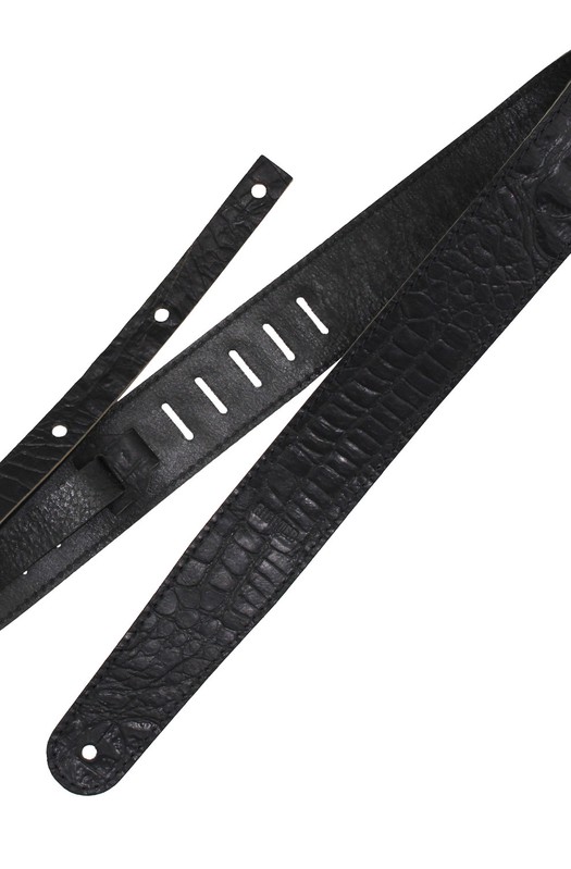 Ремень гитарный Richter GUITAR STRAP RAW II CONTOUR CROC BLACK 1488