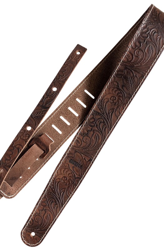 Ремень гитарный RichterGUITAR STRAP RAW II CONTOUR  LEAVES NATUR 1497