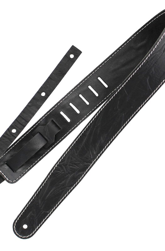 Ремень гитарный Richter GUITAR STRAP RAW II CONTOUR WRINKLE BLACK 1513