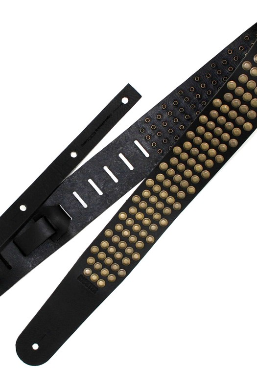 Ремень гитарный Richter GUITAR STRAP RAW II RIVET BLACK / OLD GOLD 1322