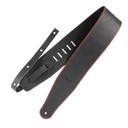 Ремень гитарный Richter GUITAR STRAP  RAW III CONTOUR  VINTAGE BLACK / RED 1503