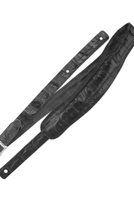 Ремень гитарный Richter GUITAR STRAP SLIM DELUXE  CROCO BLACK 1028