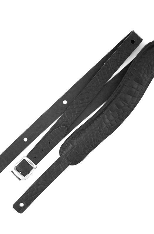 Ремень гитарный Richter GUITAR STRAP SLIM DELUXE XL CAYMAN BLACK 1031