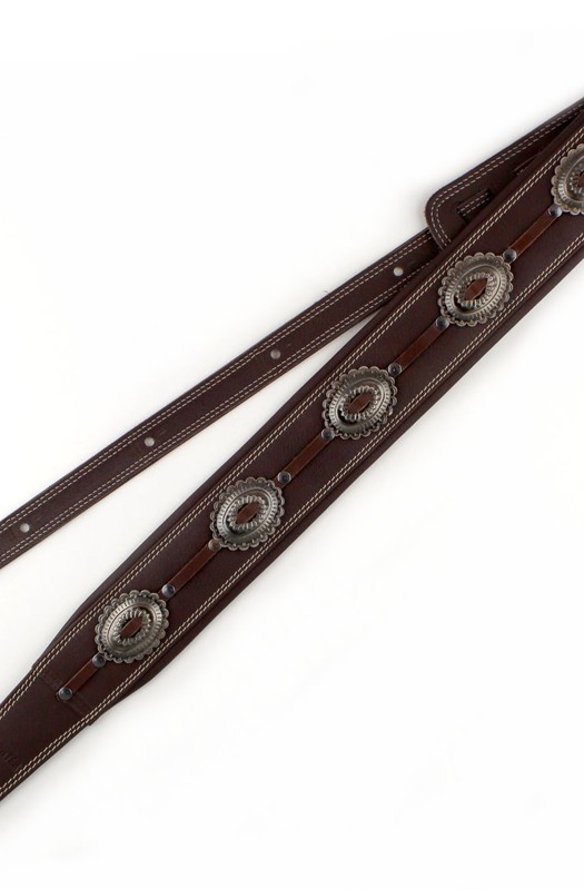 Ремень гитарный Richter GUITAR STRAP SPRINGBREAK I CONCHO BROWN / OLD NICKEL 1546