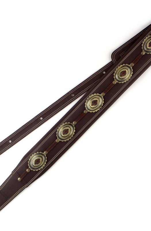 Ремень гитарный Richter GUITAR STRAP SPRINGBREAK I CONCHO BROWN / OLD NICKEL 1547