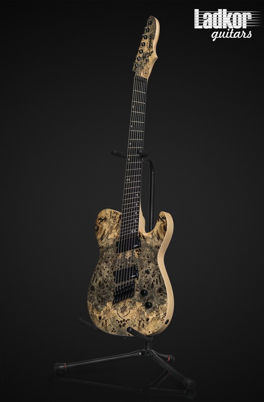 Legator OTF7OD Opus Fanned Fret Multi Scale 7 String Natural Buckeye Burl Top Overdrive Series NEW