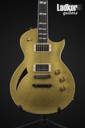 2021 ESP USA Eclipse Semi-Hollow Gold Sparkle Metal Flake Prototype NEW