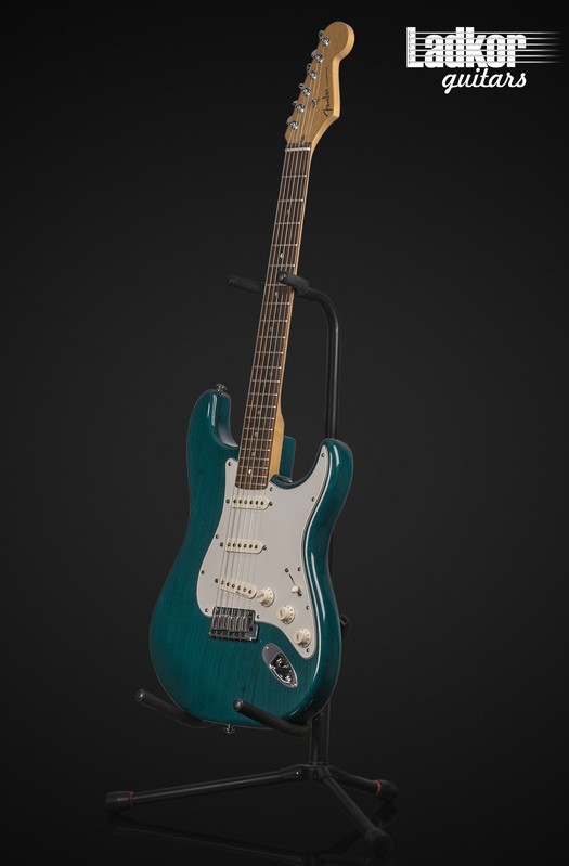 2000 Fender American Deluxe Stratocaster Teal Green Transparent SSS Ash Rosewood