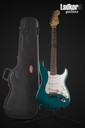 2000 Fender American Deluxe Stratocaster Teal Green Transparent SSS Ash Rosewood