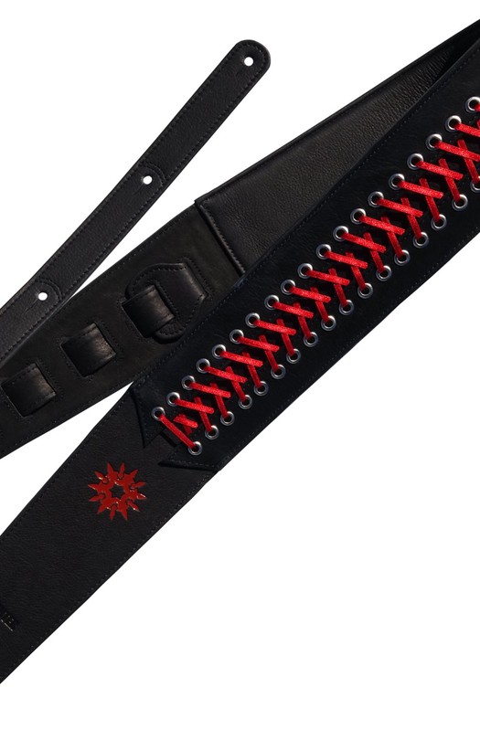 Richter GUITAR STRAP  PAUL LANDERS  BLACK  RED 1628