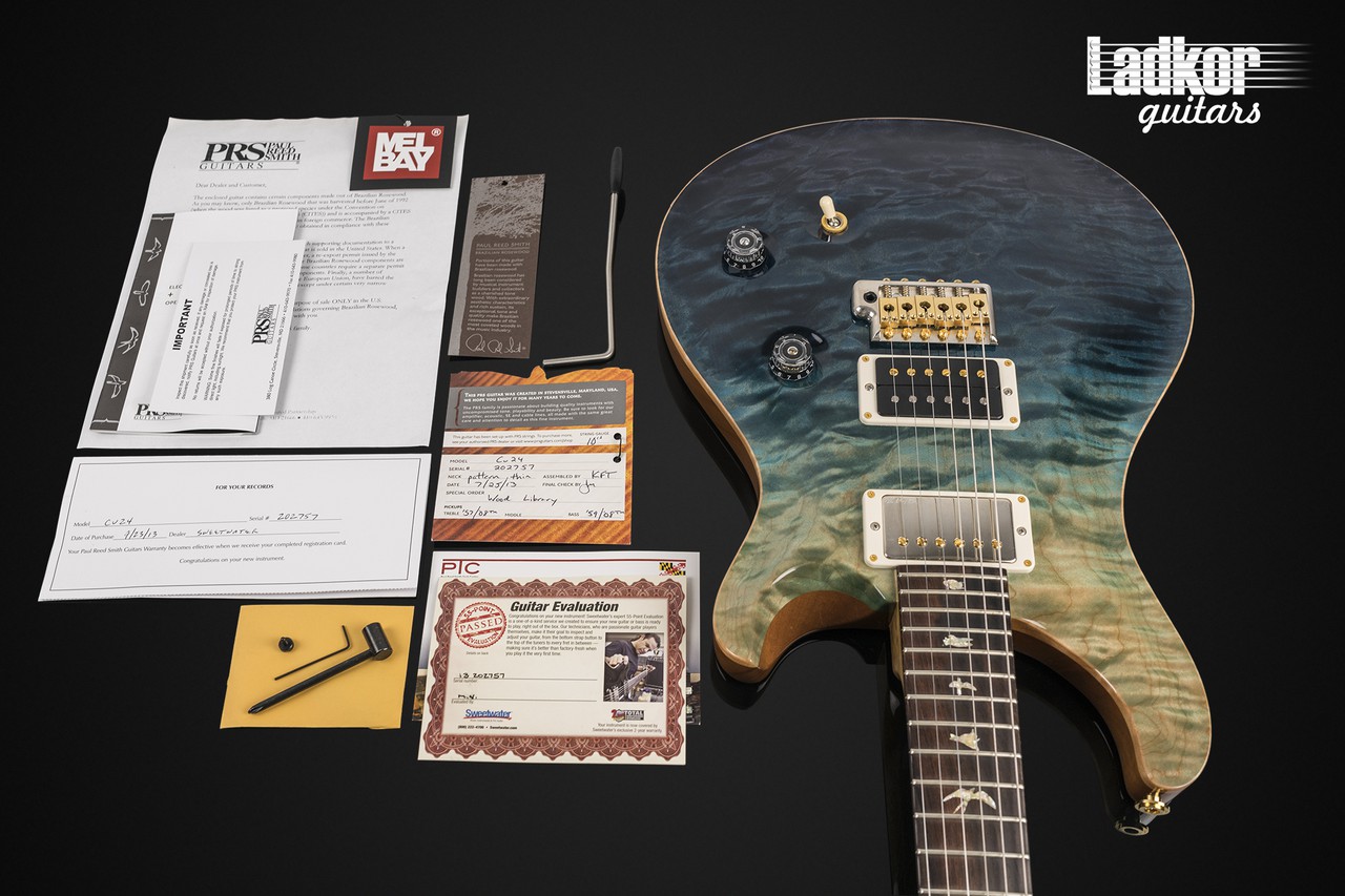 2013 PRS Custom 24 Wood Library Artist Package One Piece Quilt Top