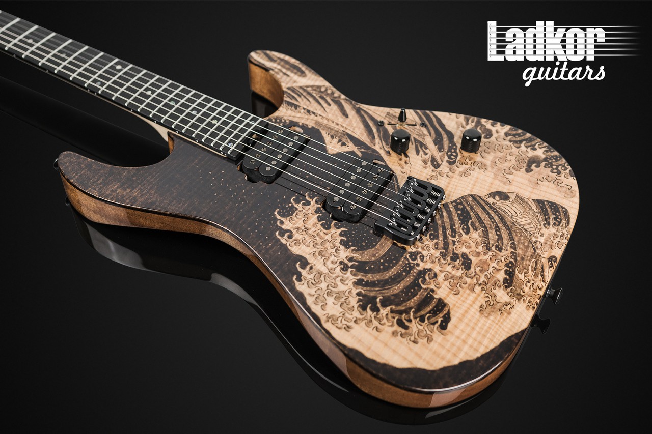 ESP USA M-II HT Dino Muradian The Great Wave Pyrograph 1 Of