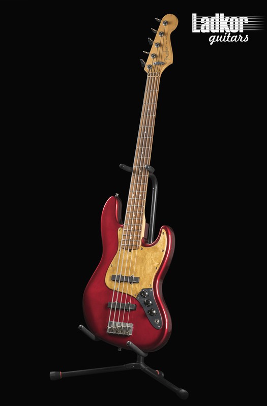 1996 Fender American Standard Jazz V Bass Candy Apple Red 50th Anniversary 5 String