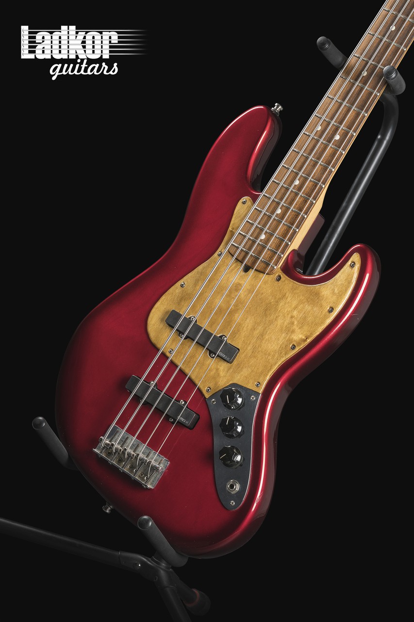 1996 Fender American Standard Jazz V Bass Candy Apple Red 50th