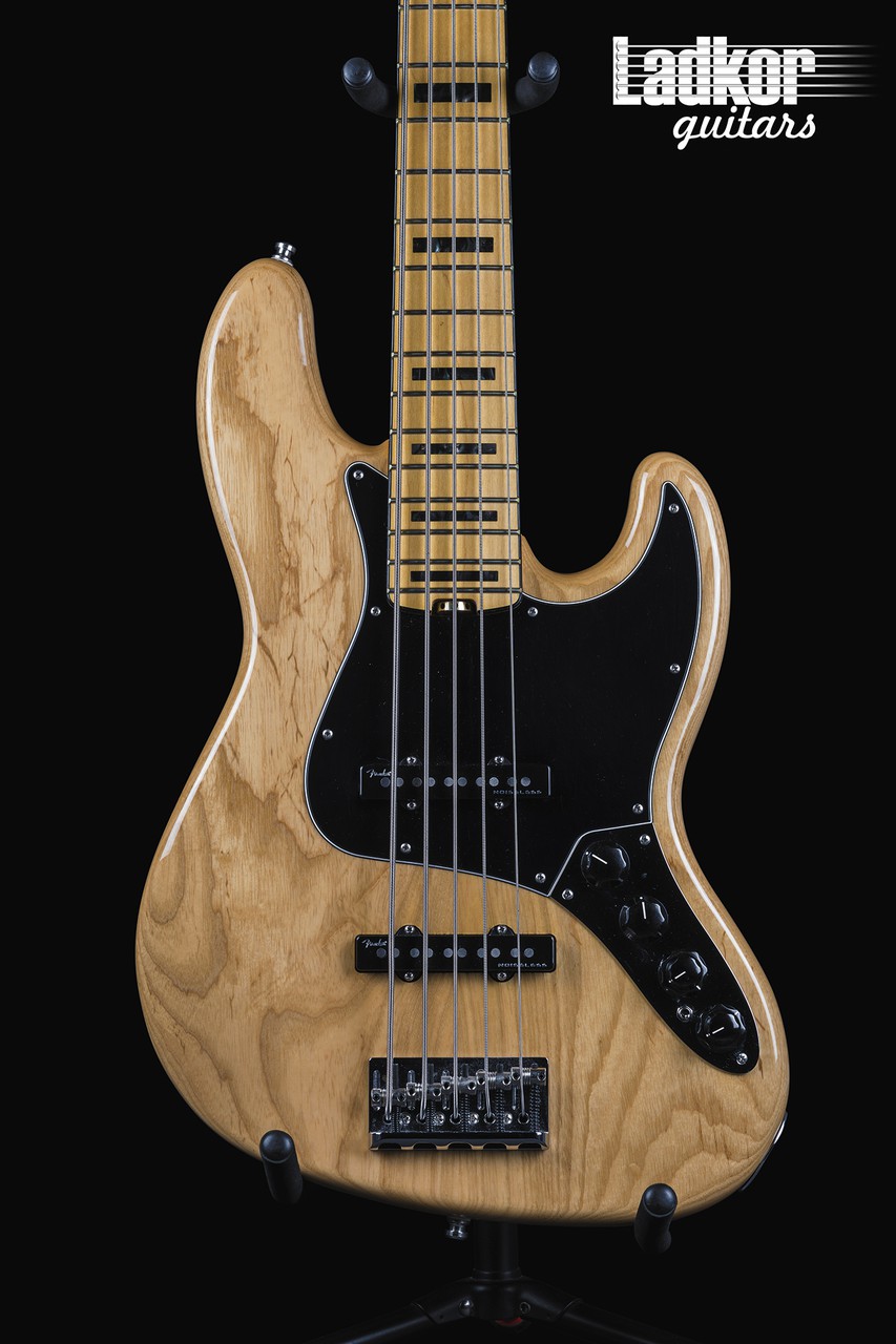 2017 Fender American Elite Jazz Bass V Natural 5 String Bass