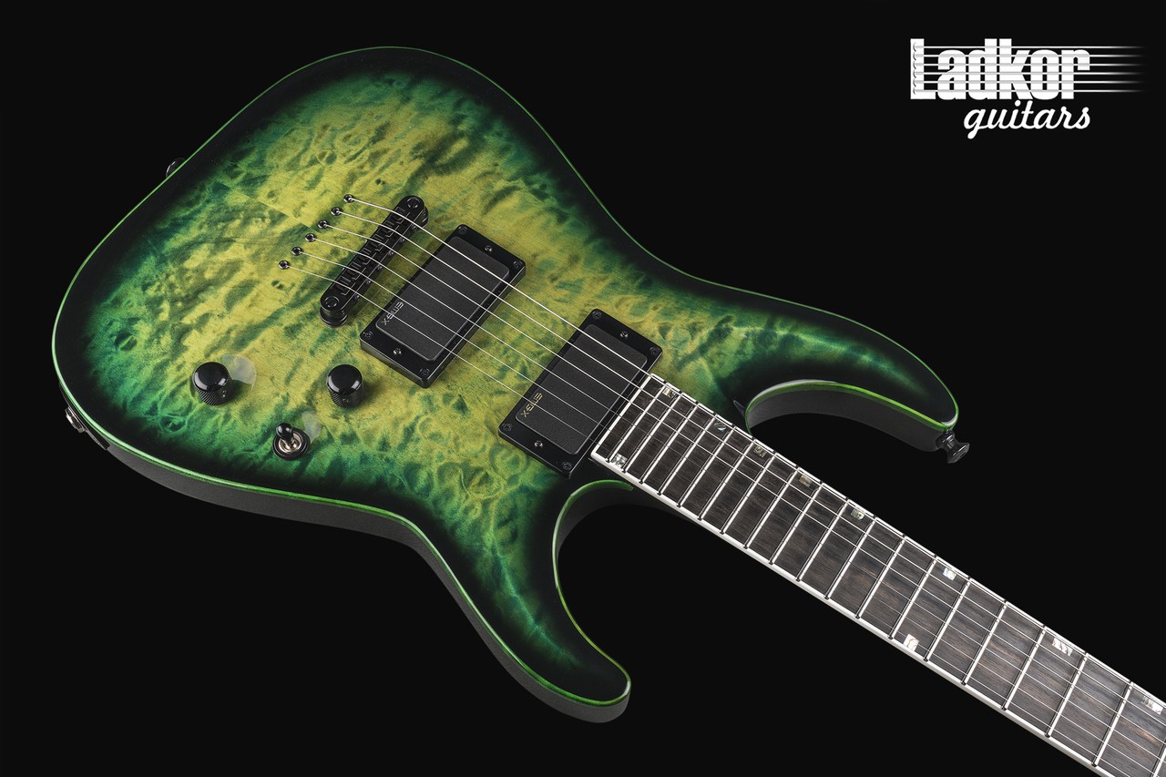 ESP USA Horizon-II Quilt Maple Top Dark Lime Sunburst w ESP USA Horizon-II Quilt Maple Top Dark Lime Sunburst w