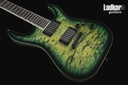 ESP USA Horizon-II Quilt Maple Top Dark Lime Sunburst w/Matching Binding EMG NEW