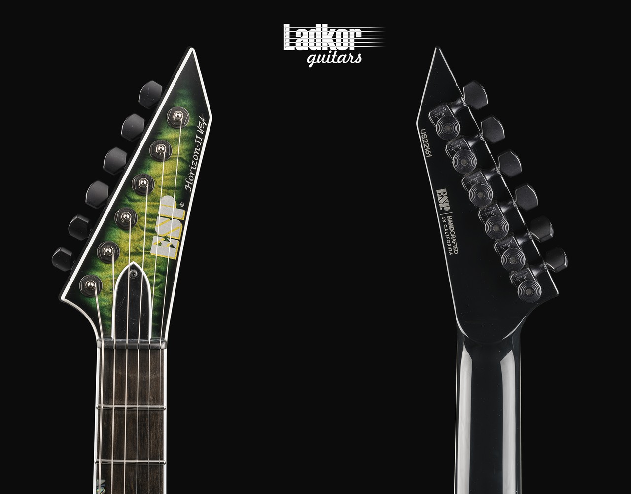 ESP USA Horizon-II Quilt Maple Top Dark Lime Sunburst w ESP USA Horizon-II Quilt Maple Top Dark Lime Sunburst w