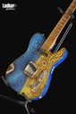 JK Custom Glorycaster Tele Satin Blue and Yellow Cracked Flag Relic NEW