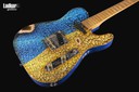 JK Custom Glorycaster Tele Satin Blue and Yellow Cracked Flag Relic NEW