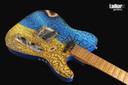 JK Custom Glorycaster Tele Satin Blue and Yellow Cracked Flag Relic NEW