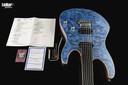 Suhr Custom Modern HH Satin Trans Blue Waterfall Burl Maple Black Limba Rosewood Neck Ebony FB Reverse Headstock NEW