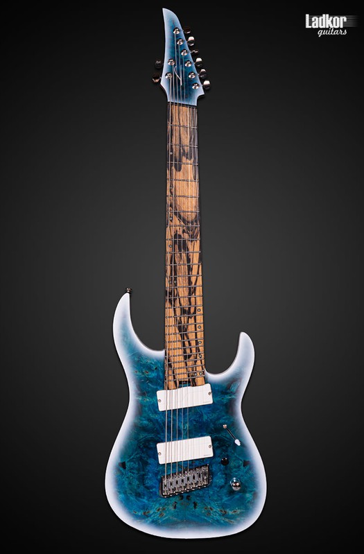 Legator N8FOD Arctic Blue Ninja Fanned Fret Multiscale 8 String Overdrive Series Palemoon Ebony NEW