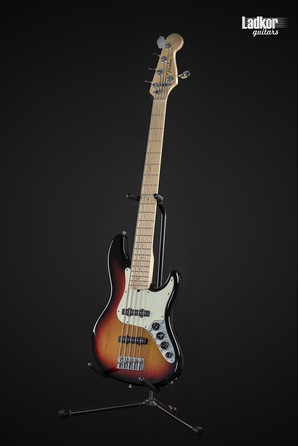 2008 Fender American Deluxe Jazz Bass V 3-Tone Sunburst 5 String Bass