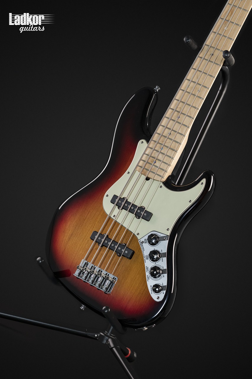 2008 Fender American Deluxe Jazz Bass V 3-Tone Sunburst 5