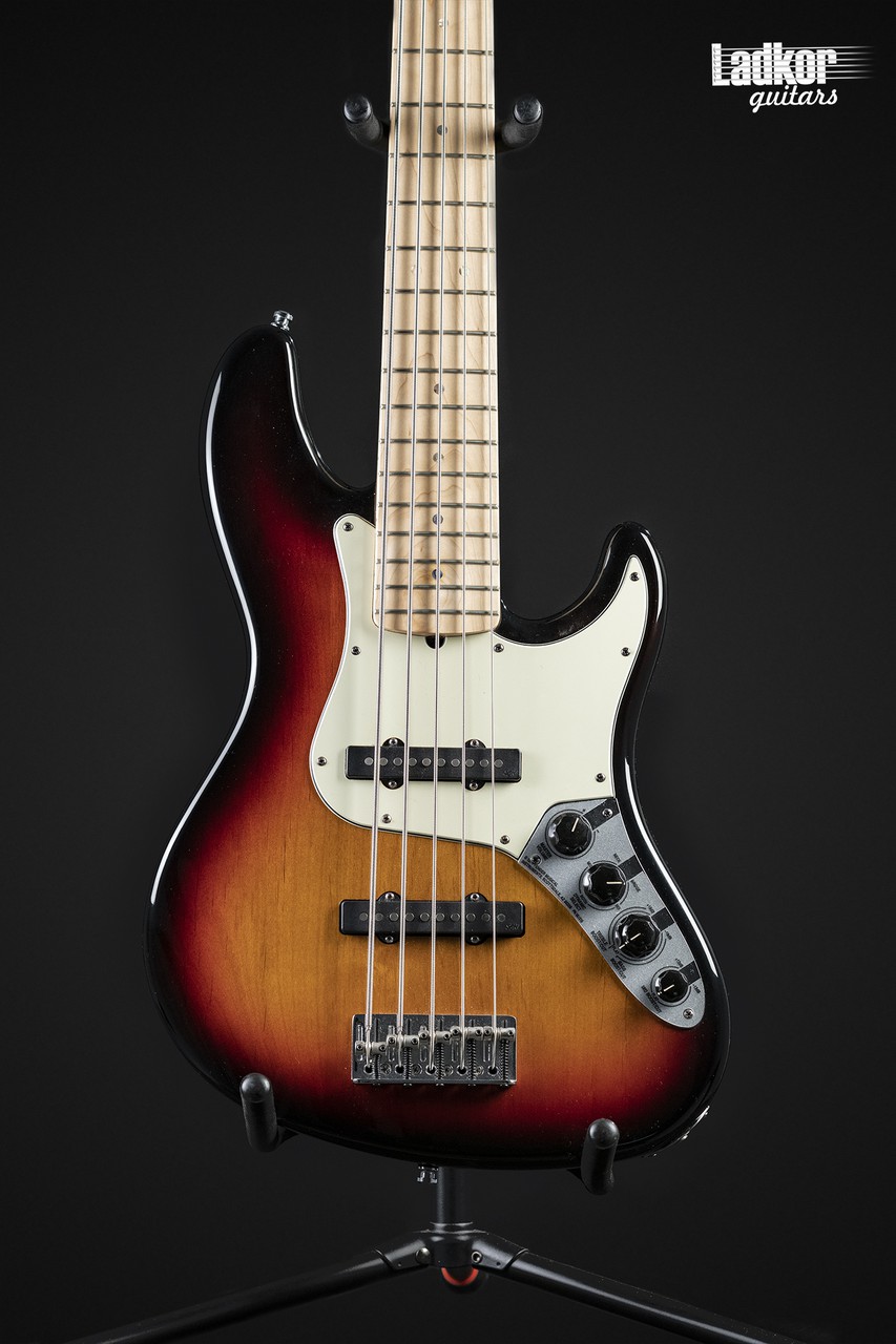 2008 Fender American Deluxe Jazz Bass V 3-Tone Sunburst 5 String Bass