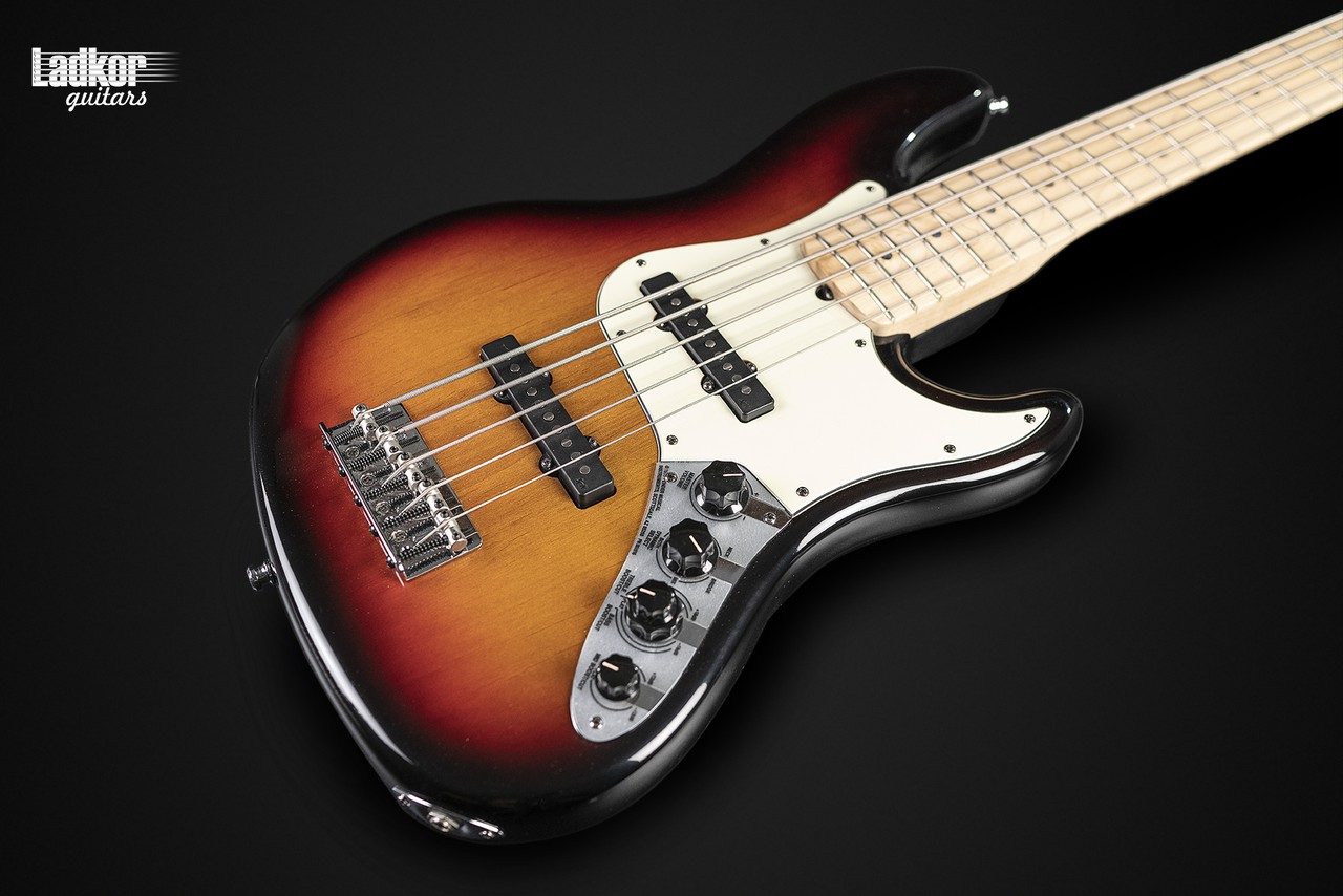 2008 Fender American Deluxe Jazz Bass V 3-Tone Sunburst 5 String Bass