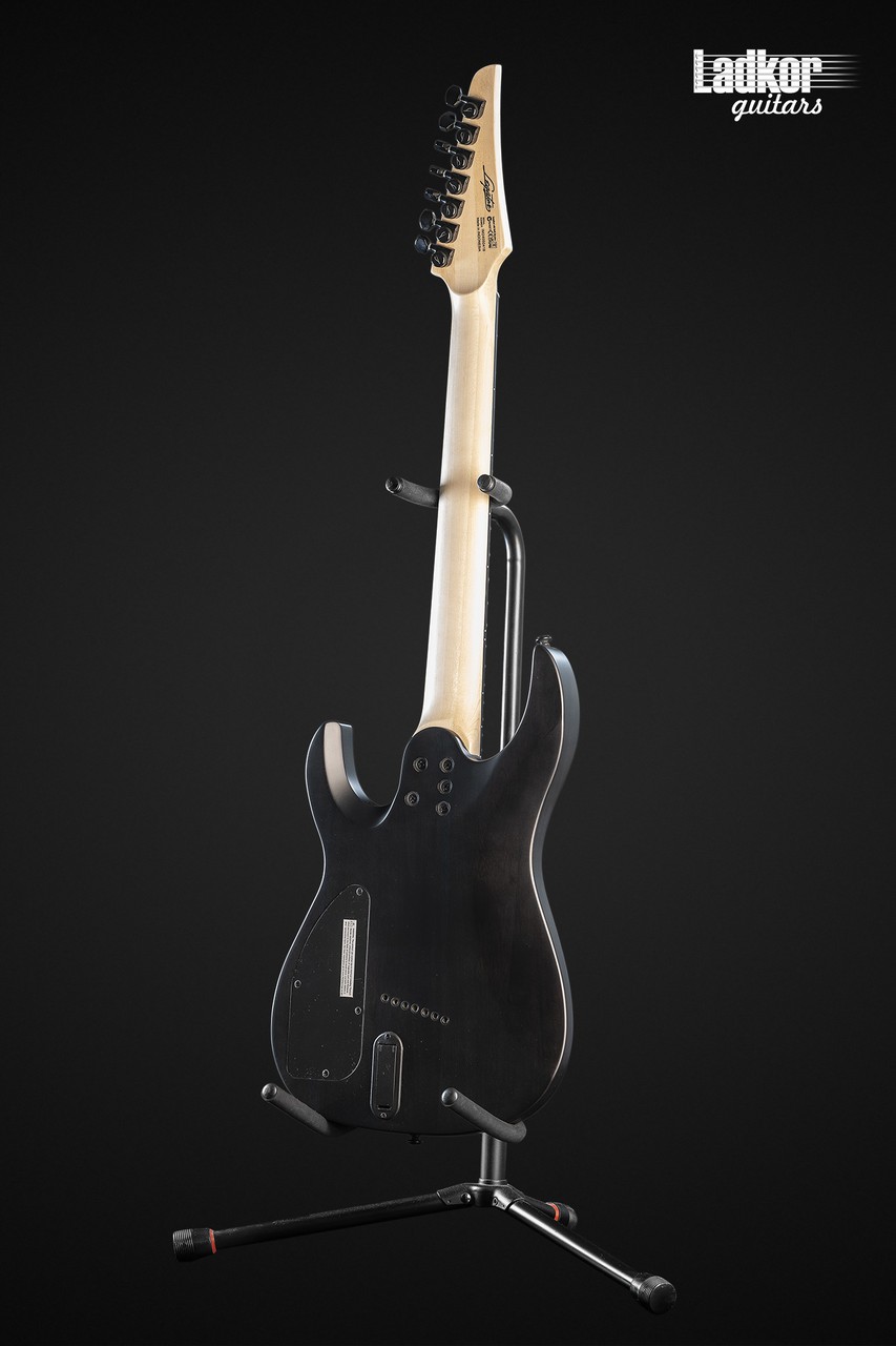Legator N7FSS Black Quilt Maple Ninja Satin Fanned Fret Multi