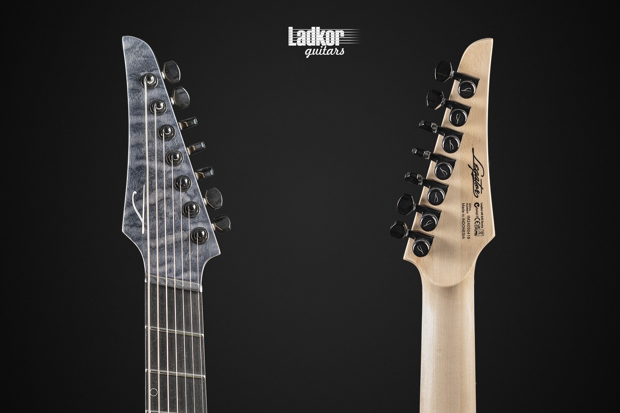 Legator N7FSS Black Quilt Maple Ninja Satin Fanned Fret Multi