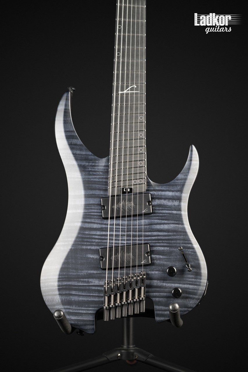 Legator G7FSS Black Flame Maple Ghost Satin Headless Fanned Fret