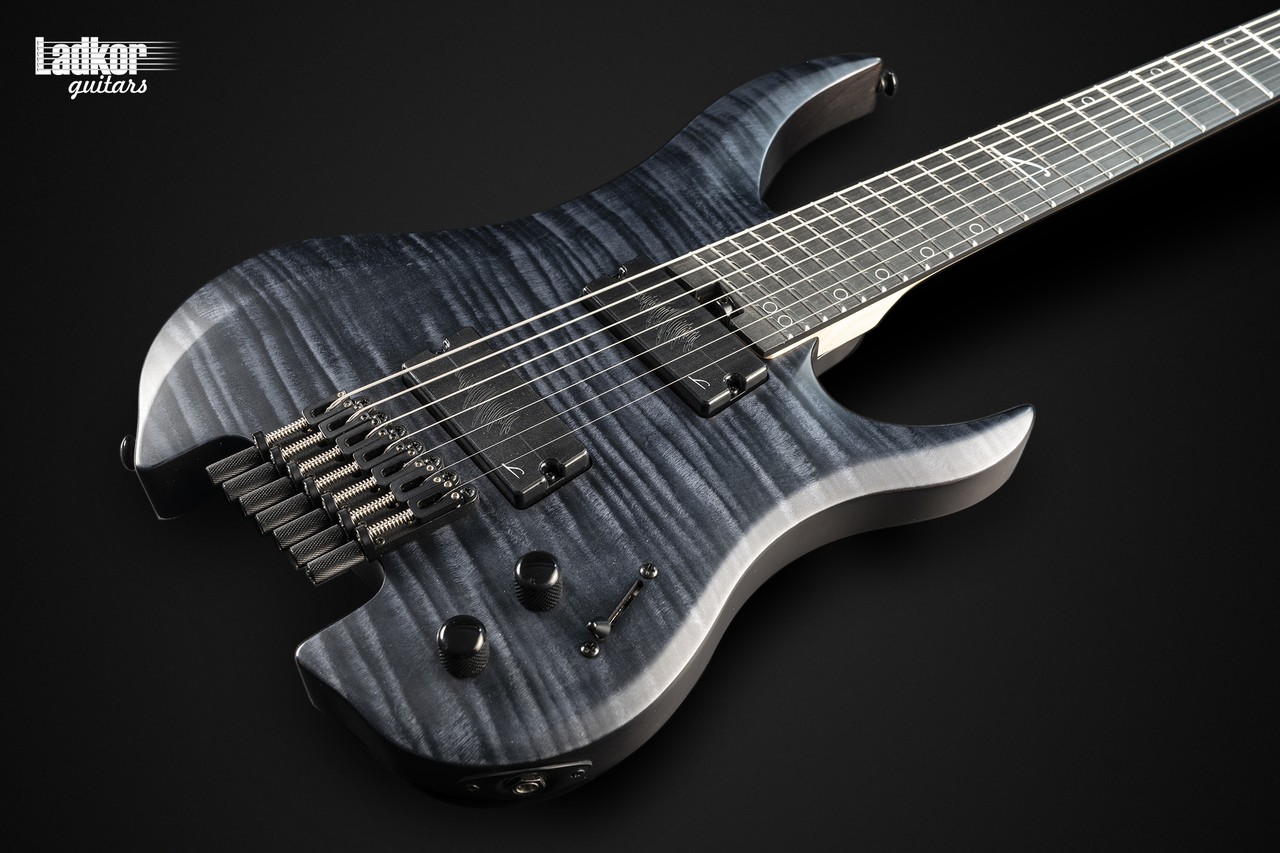 Legator G7FSS Black Flame Maple Ghost Satin Headless Fanned Fret