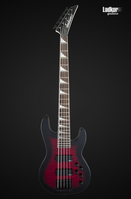 Jackson JS Series Concert Bass JS3VQ Transparent Red Burst