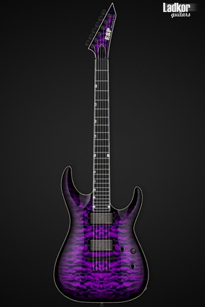 ESP USA Horizon-II Quilt Maple Top Dark Purple Sunburst Fishman Modern